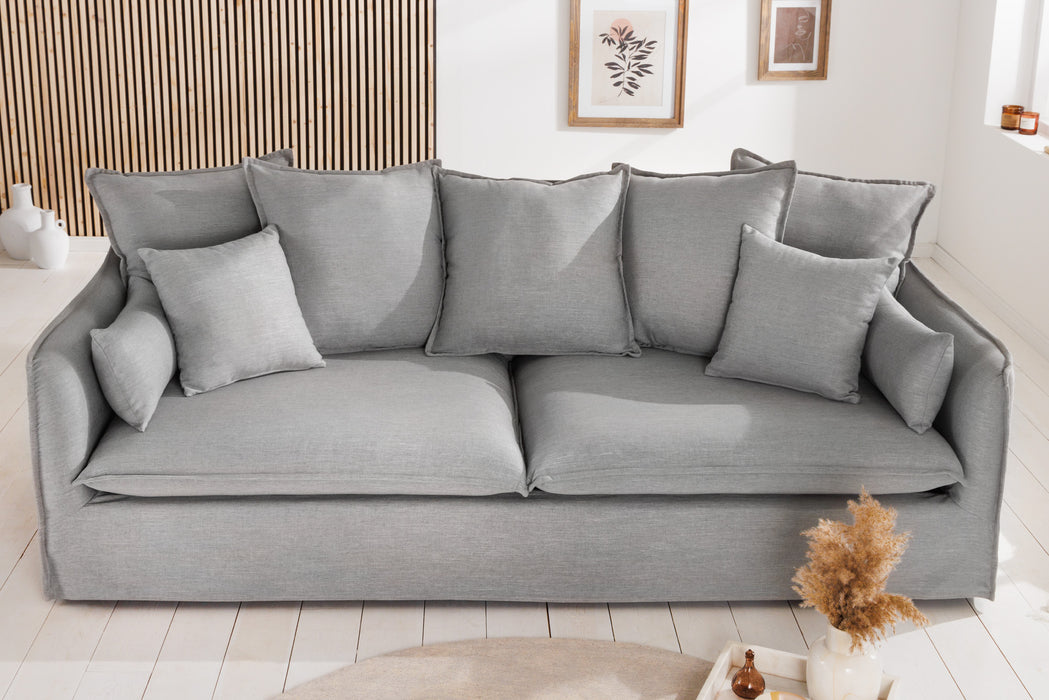 Sofa Clouds 200cm Leinen Grau
