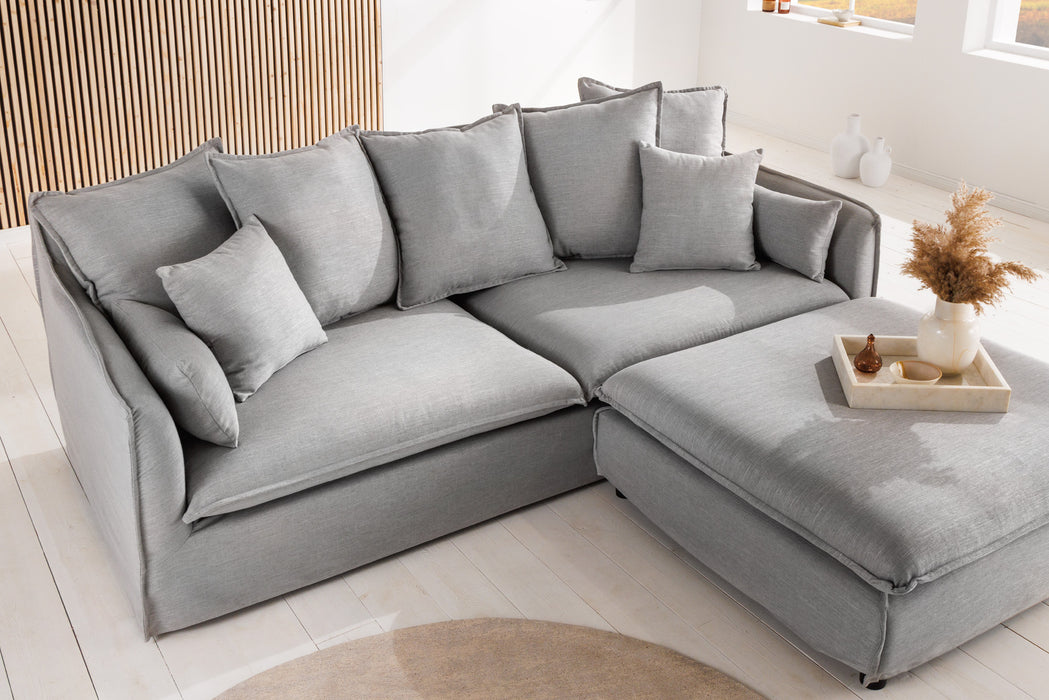Sofa Clouds 200cm Leinen Grau