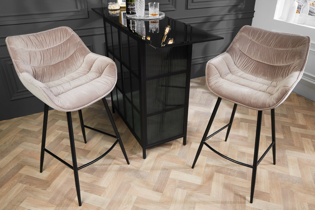 Barhocker The Nordic Ease Samt champagner