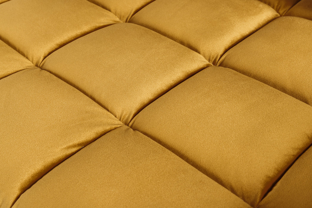 Sofa Plush Velvet 220cm Senfgelb Samt