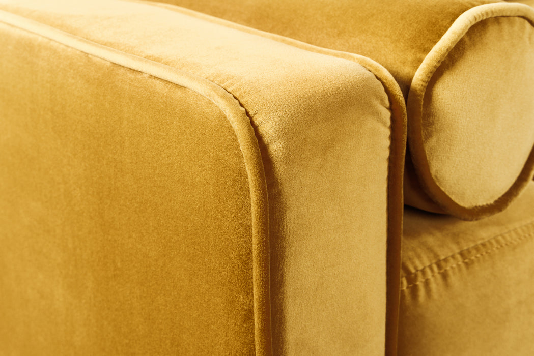 Sofa Plush Velvet 220cm Senfgelb Samt