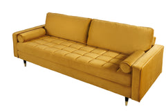 Sofa Plush Velvet 220cm Senfgelb Samt