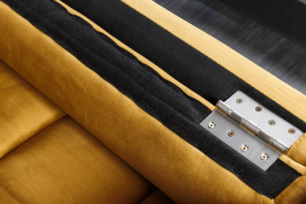 Sofa Plush Velvet 220cm Senfgelb Samt