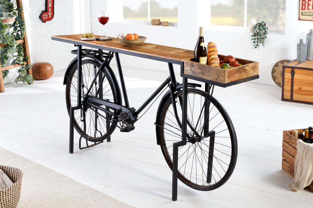 Konsole Cycling 195cm Mangoholz schwarz