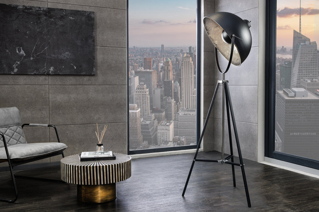 Stehleuchte Regie 160cm schwarz silber