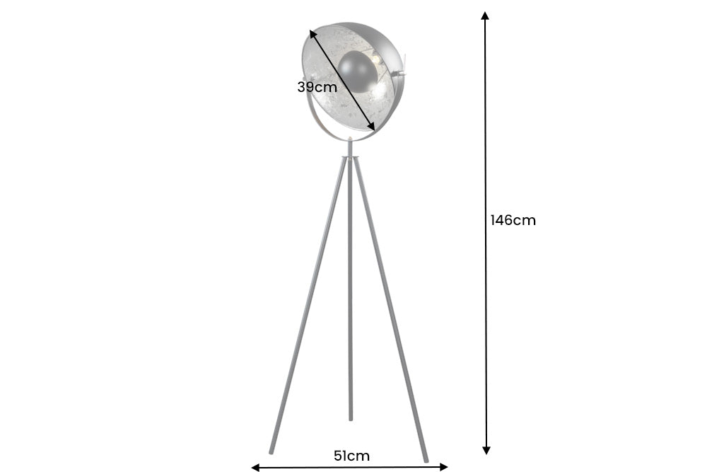 Stehleuchte Cam Set 145cm schwarz silber