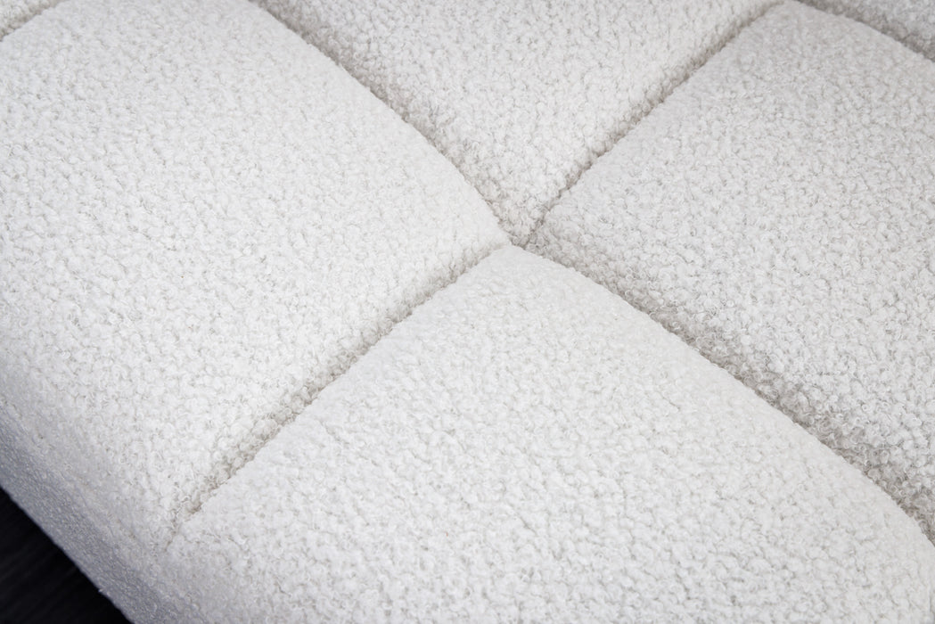 Sofa Plush 220cm Teddystoff Weiss