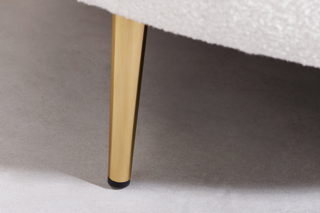 Sofa Icon 205cm Teddystoff Weiss Gold