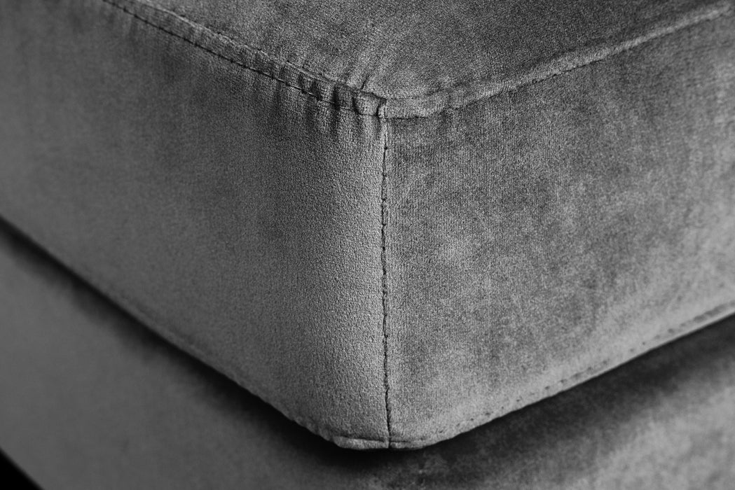 Hocker Plush Velvet 80cm grau Samt