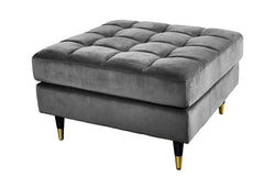 Hocker Plush Velvet 80cm grau Samt