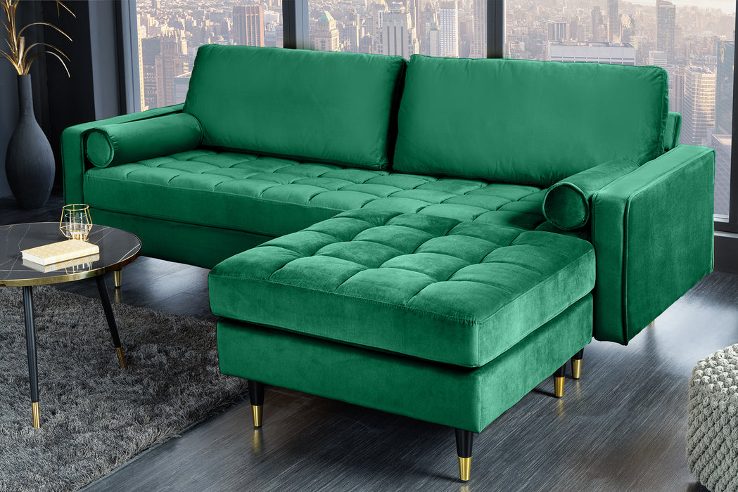 Hocker Plush Velvet 80cm smaragdgrün Samt