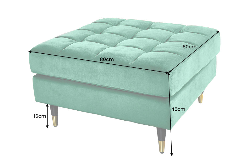 Hocker Plush Velvet 80cm smaragdgrün Samt