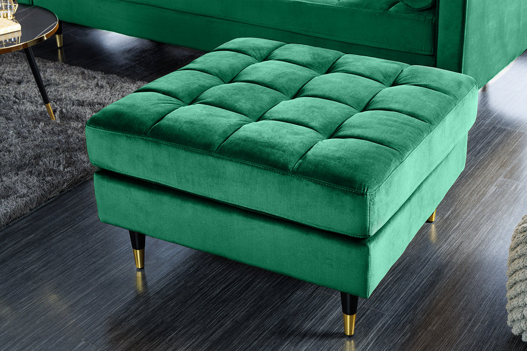 Hocker Plush Velvet 80cm smaragdgrün Samt