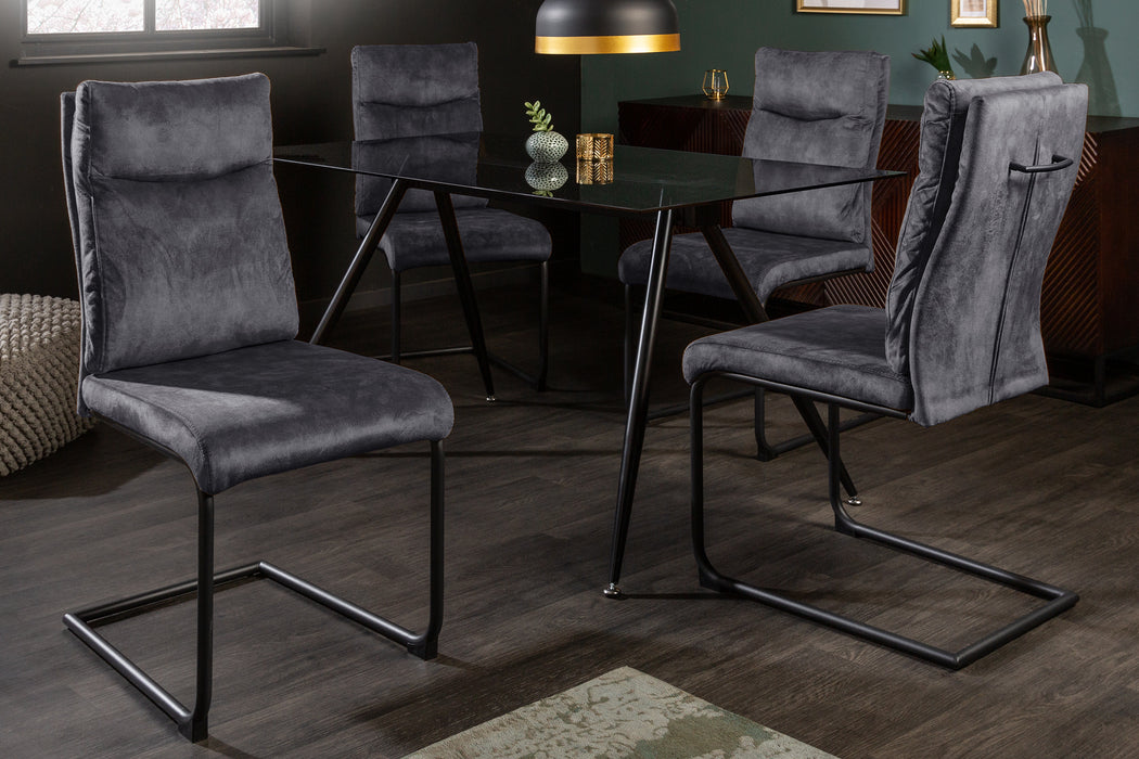 Freischwinger Ease grau Samt