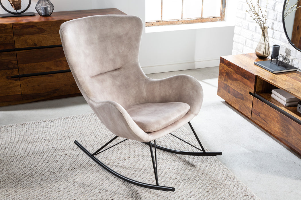 Schaukelstuhl Nordica Swing champagner Samt
