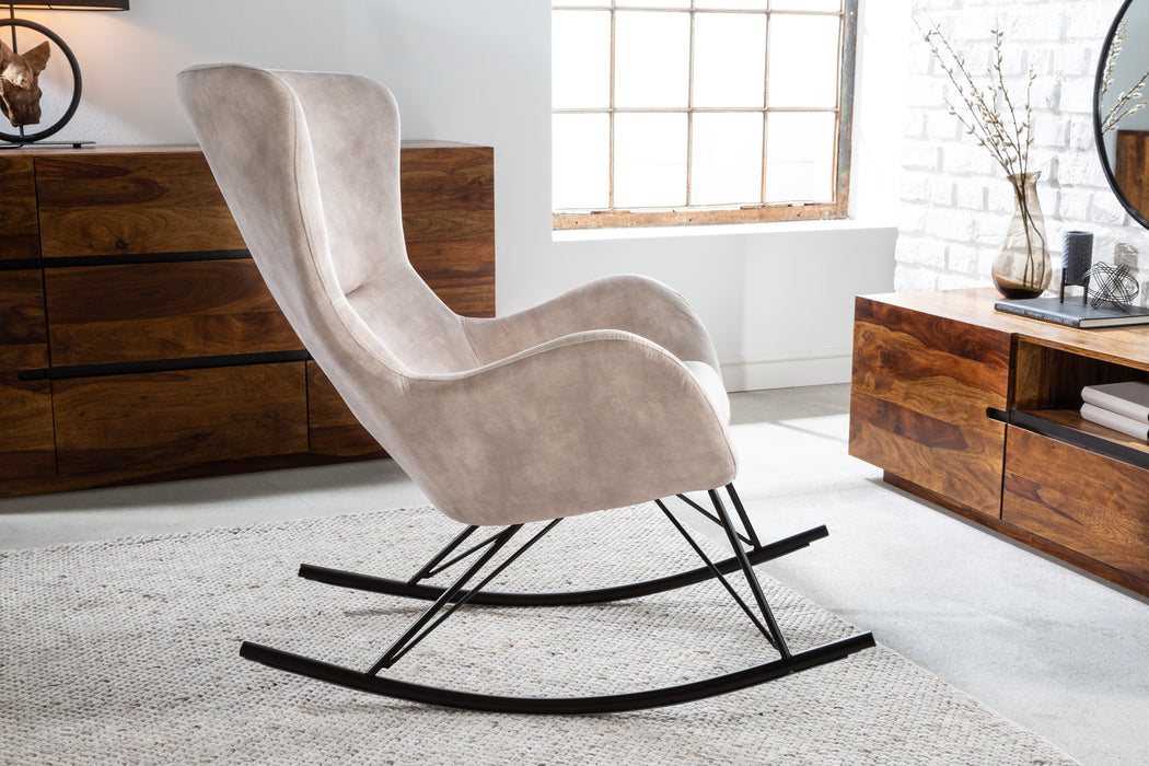 Schaukelstuhl Nordica Swing champagner Samt