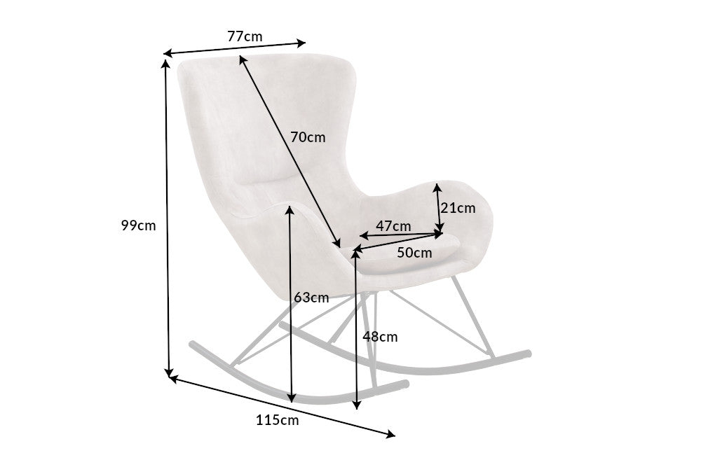Schaukelstuhl Nordica Swing champagner Samt