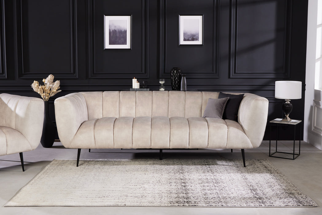 Sofa Elegance 225cm champagner schwarz