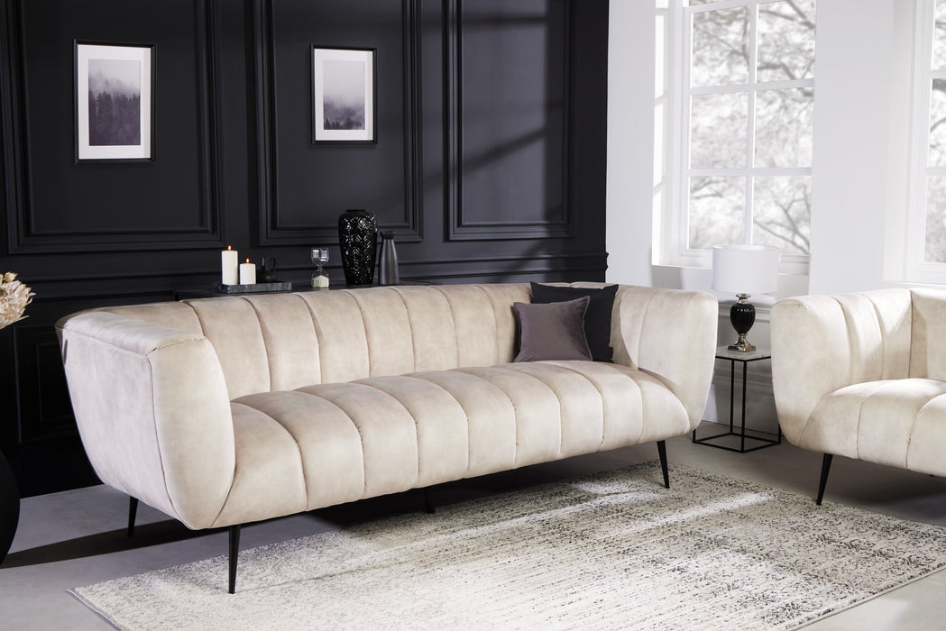 Sofa Elegance 225cm champagner schwarz