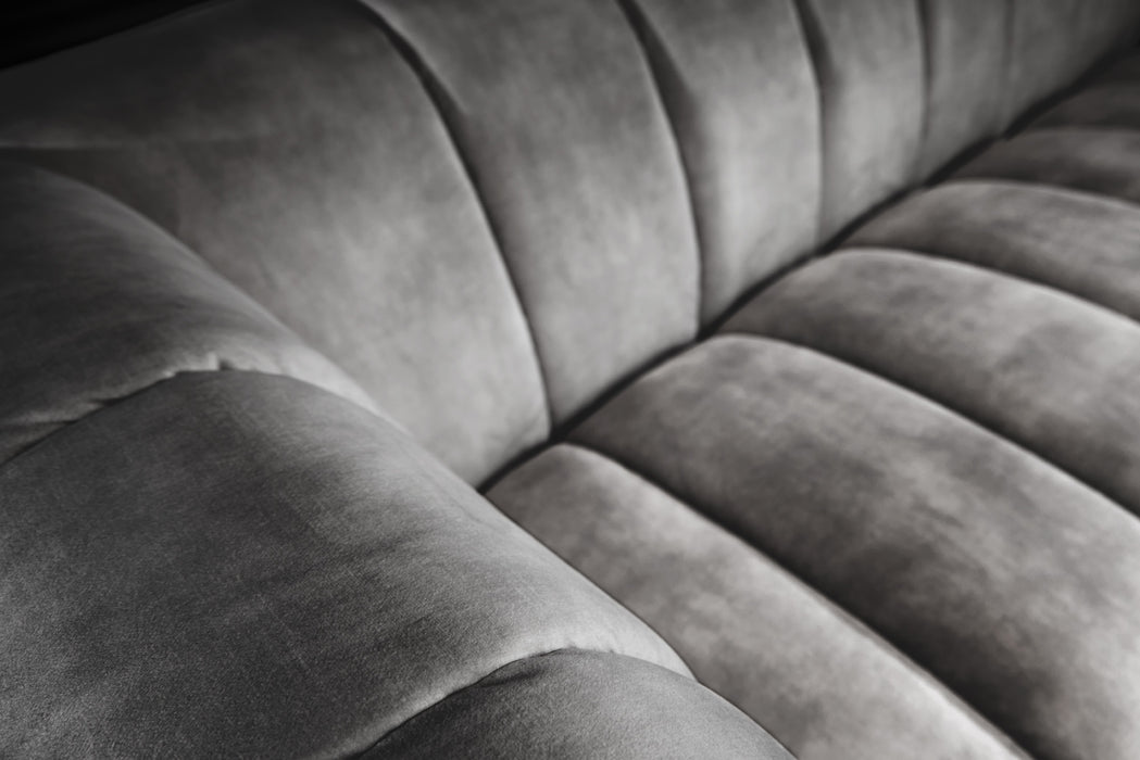 Sofa Elegance 225cm Samt grau schwarz
