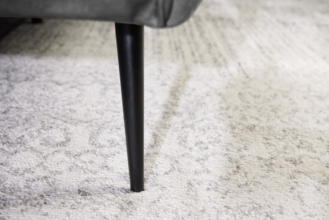 Sofa Elegance 225cm Samt grau schwarz