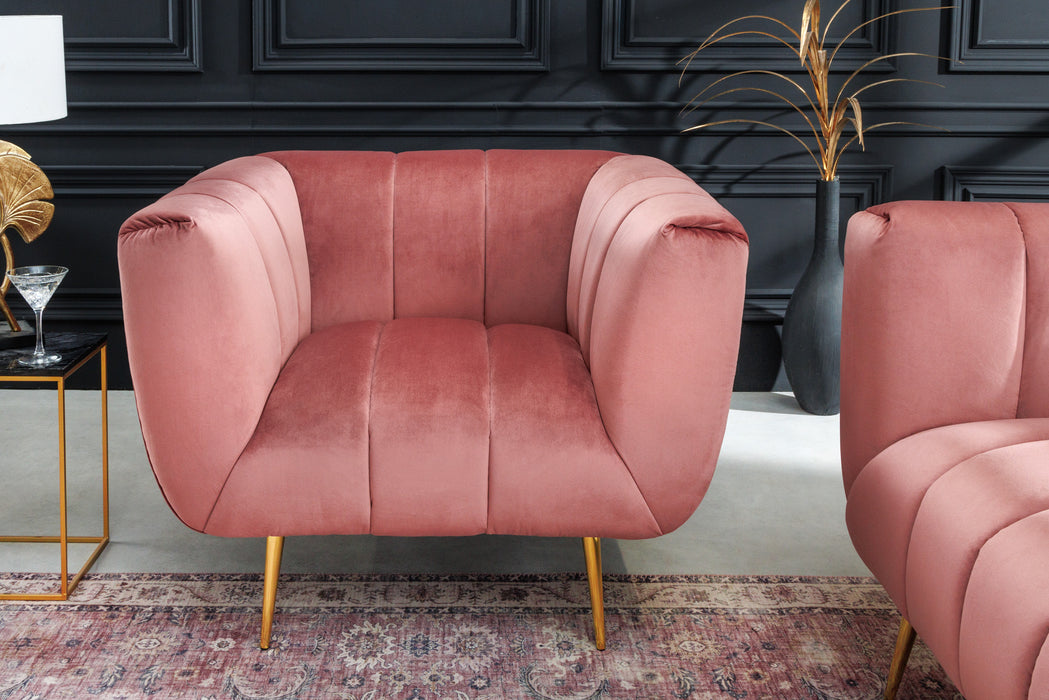 Sessel Elegance Samt altrosa gold