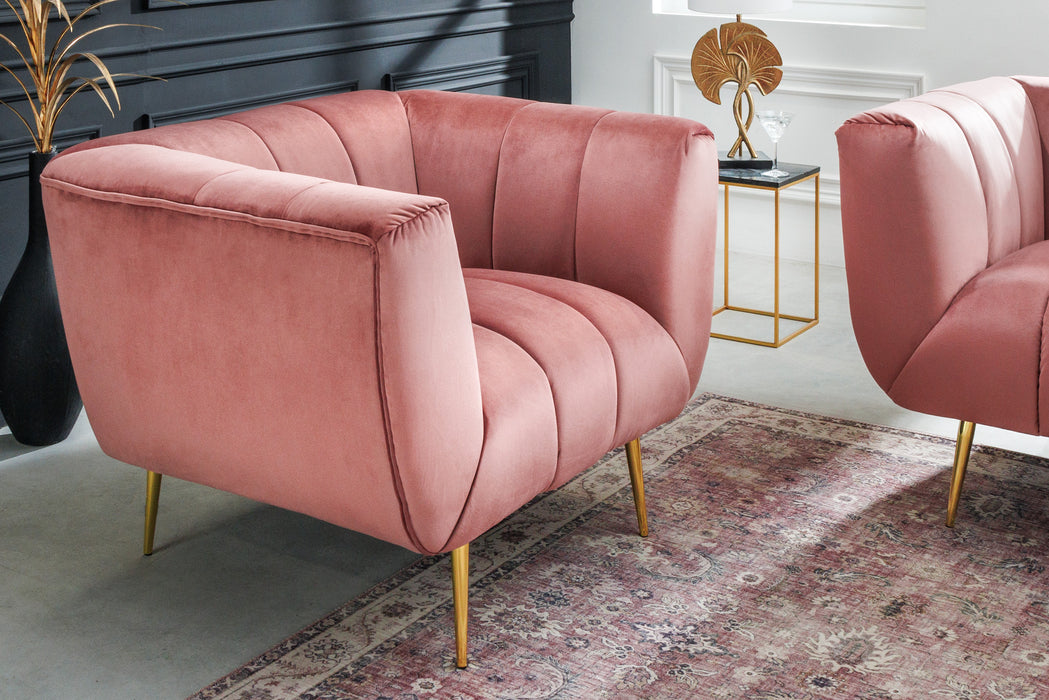 Sessel Elegance Samt altrosa gold