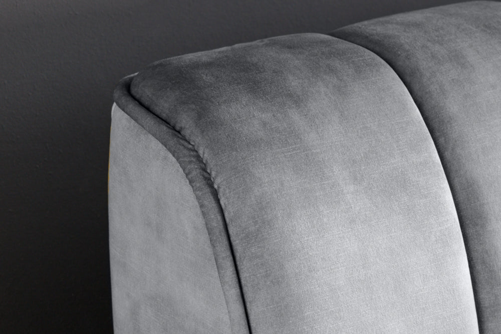 Bett Manhattan 160x200cm grau Samt