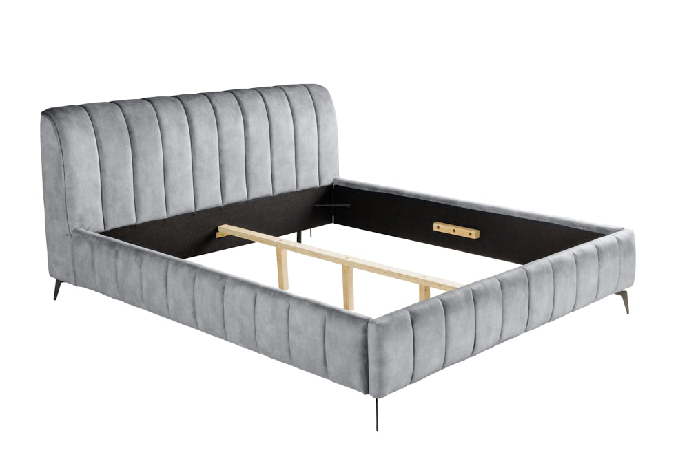 Bett Manhattan 160x200cm grau Samt