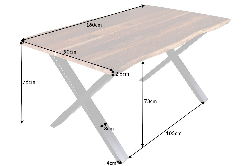 Esstisch Engelberg X 160/180cm Akazienholz 26mm