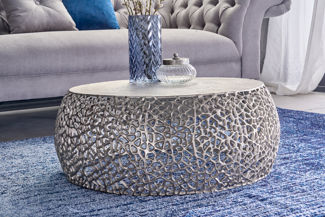 Couchtisch Petal 75cm silber