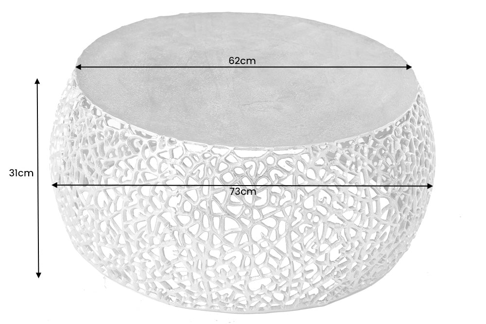 Couchtisch Petal 75cm silber