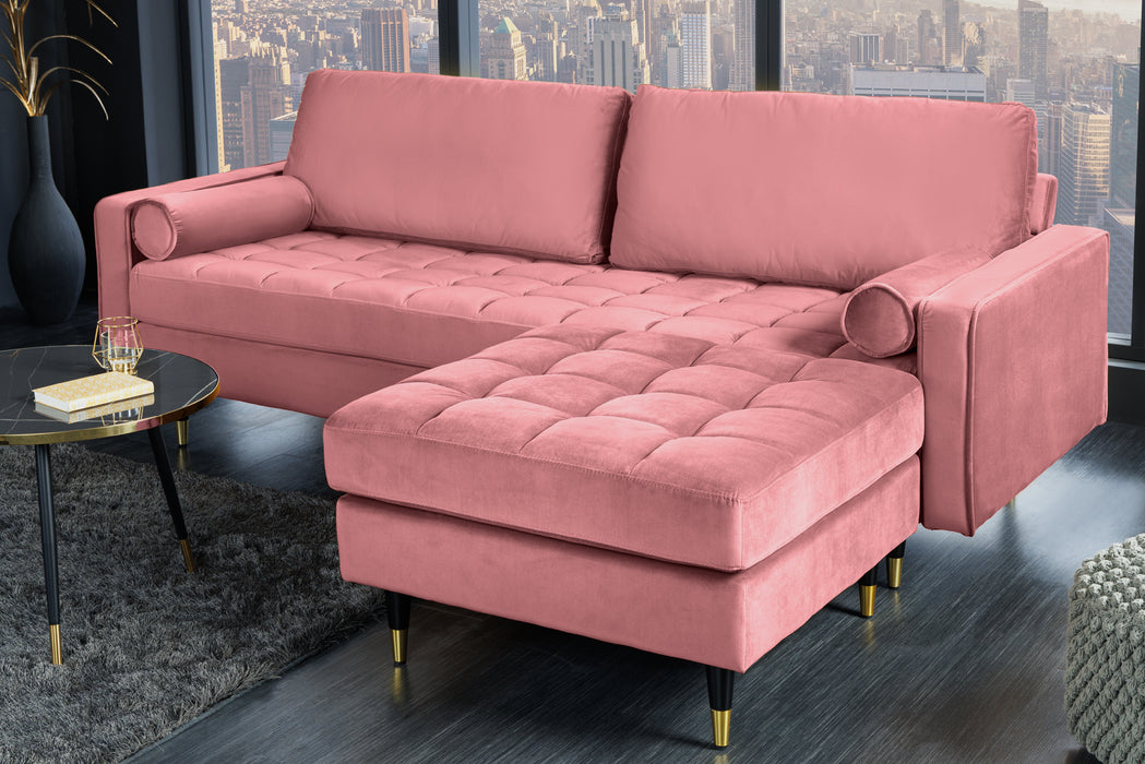 Hocker Plush Velvet 80cm altrosa Samt