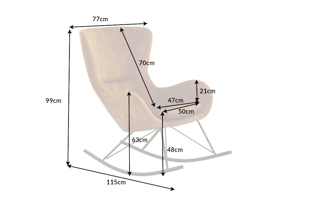 Schaukelstuhl Nordica Swing senfgelb Samt