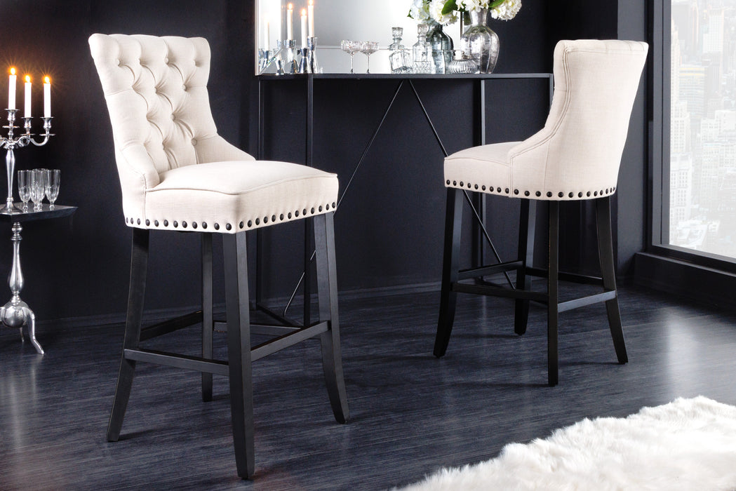 Barstuhl Fortress Strukturstoff beige schwarz