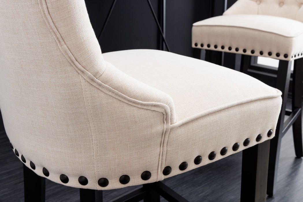 Barstuhl Fortress Strukturstoff beige schwarz