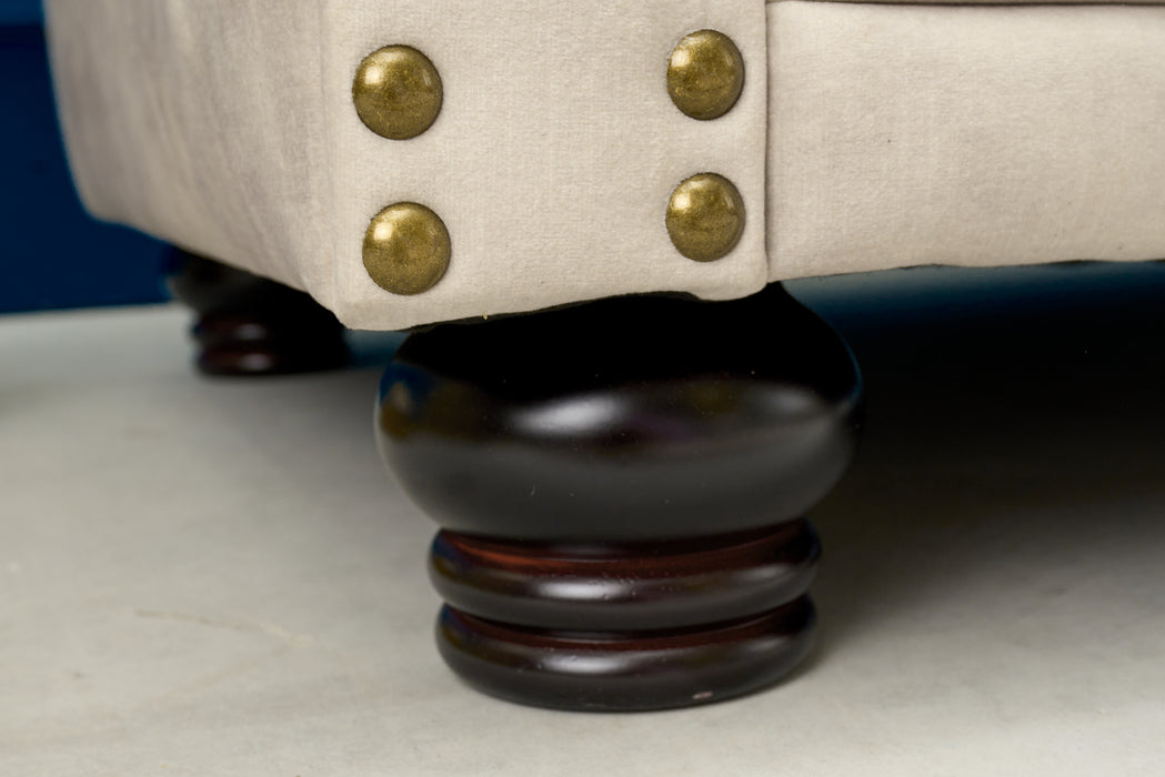 Sessel Chesterfield Champagner Samt