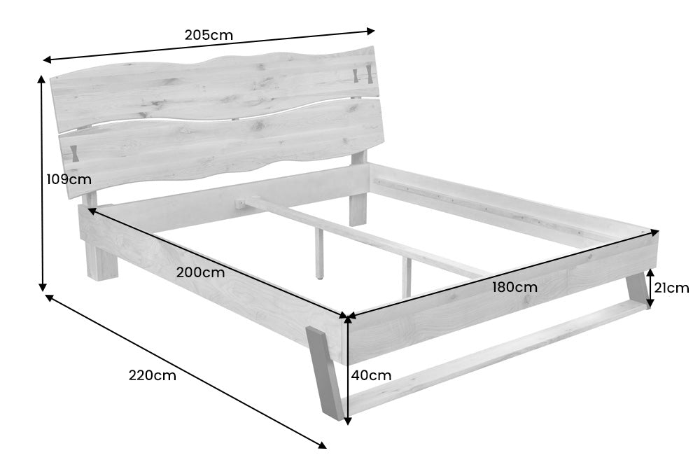 Bett Anden 180x200cm Eiche natur