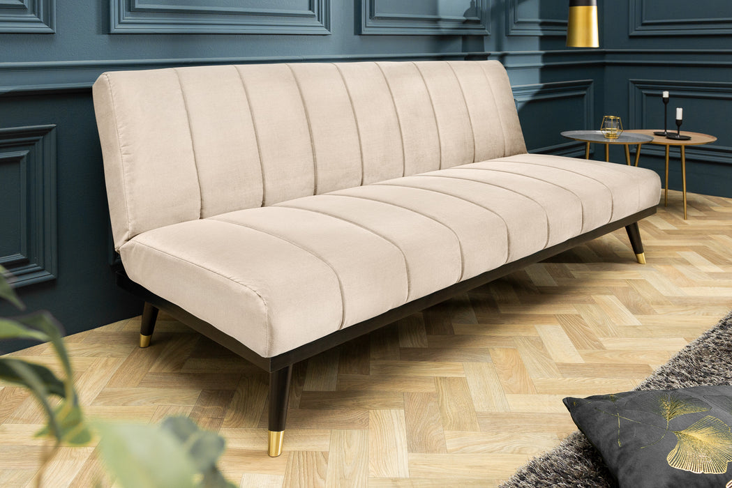 Schlafsofa Petite Charm 180cm Samt Champagner