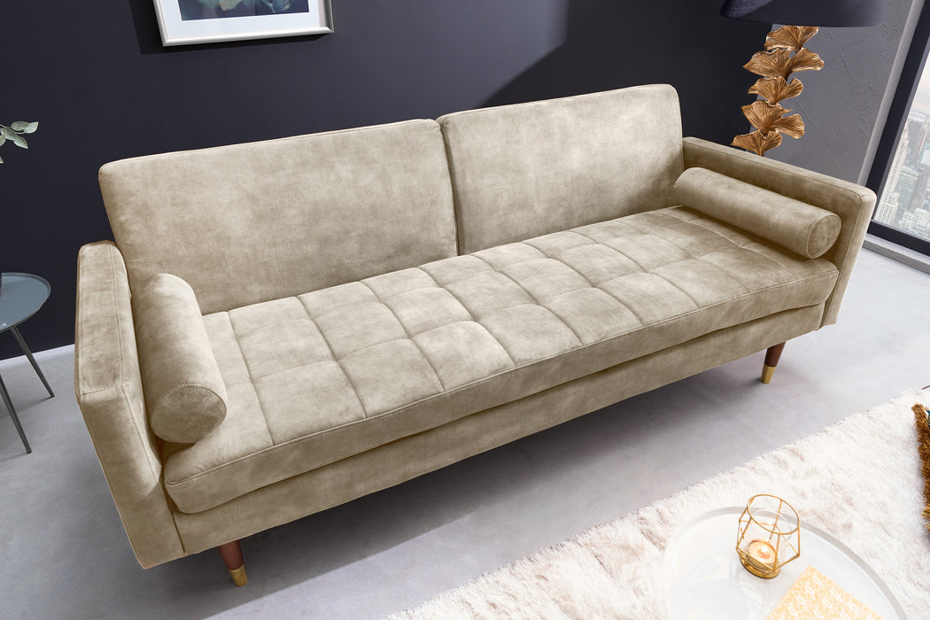 Schlafsofa Fashion 195cm champagner Samt