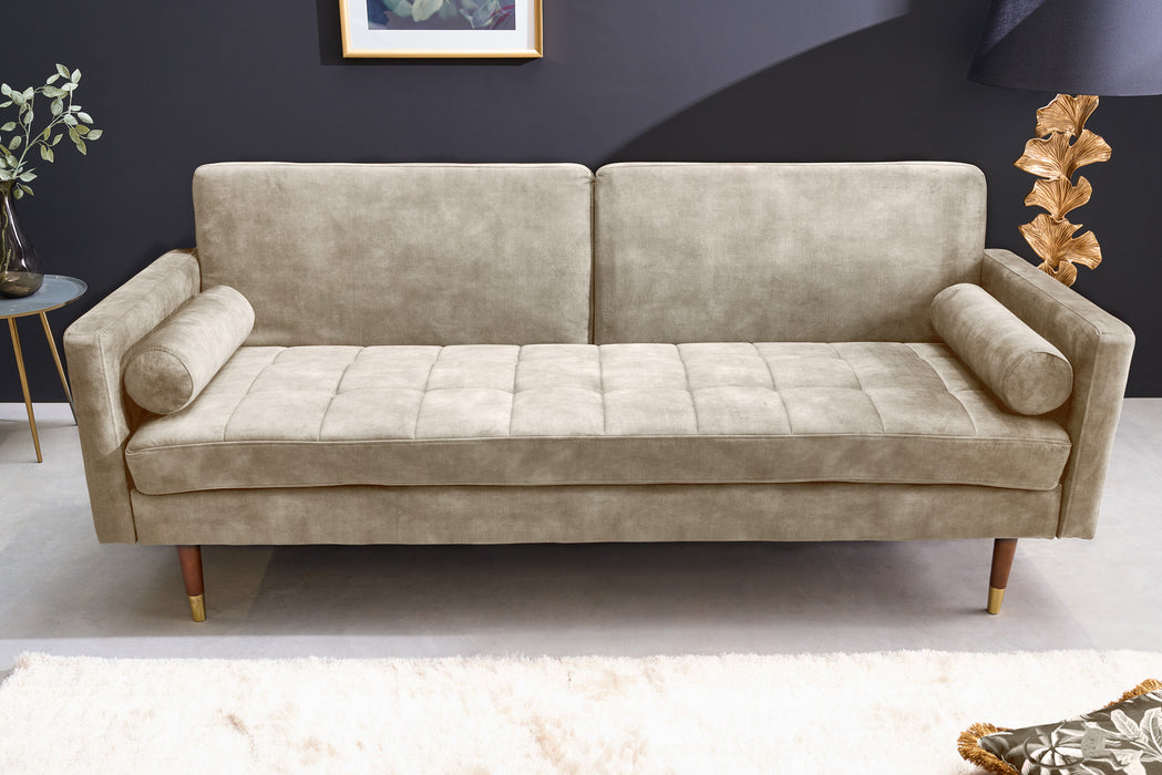 Schlafsofa Fashion 195cm champagner Samt