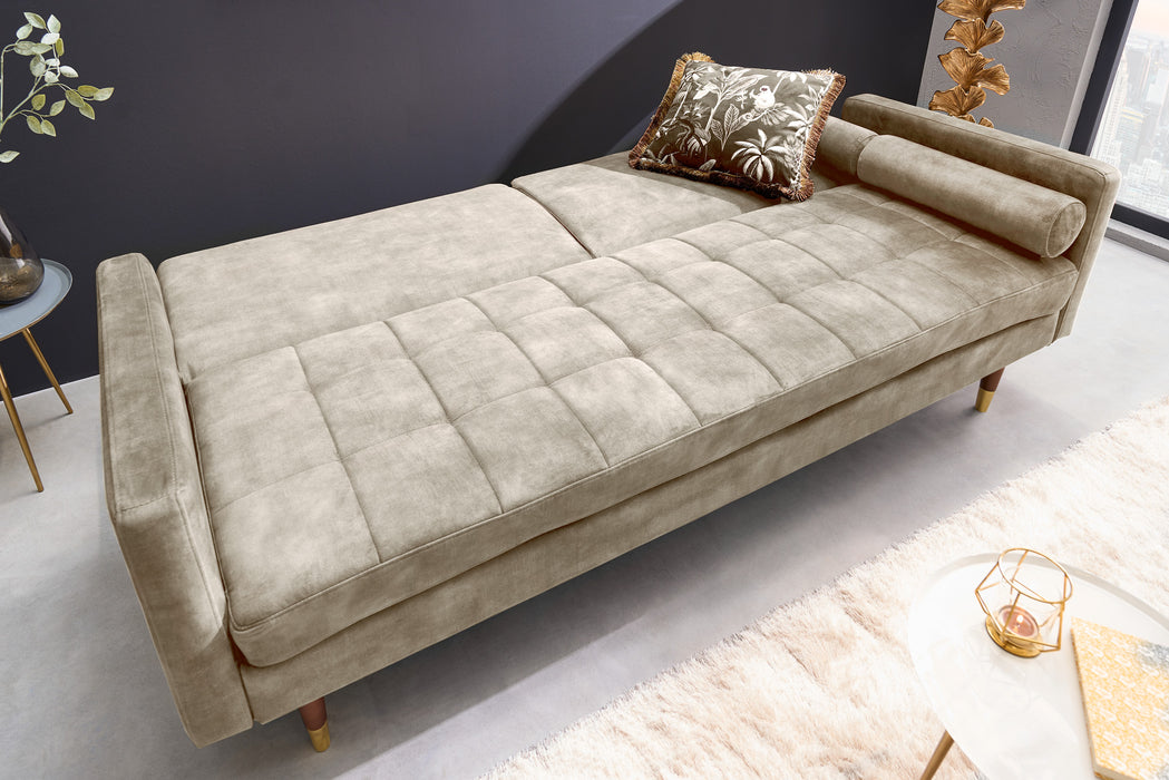 Schlafsofa Fashion 195cm champagner Samt