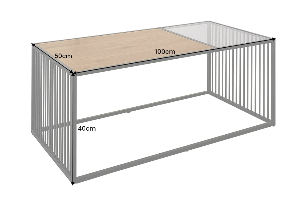 Couchtisch Design 100cm Wildeiche Optik