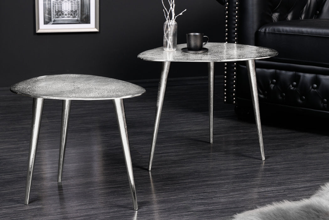 Couchtisch Jura 2er Set silber