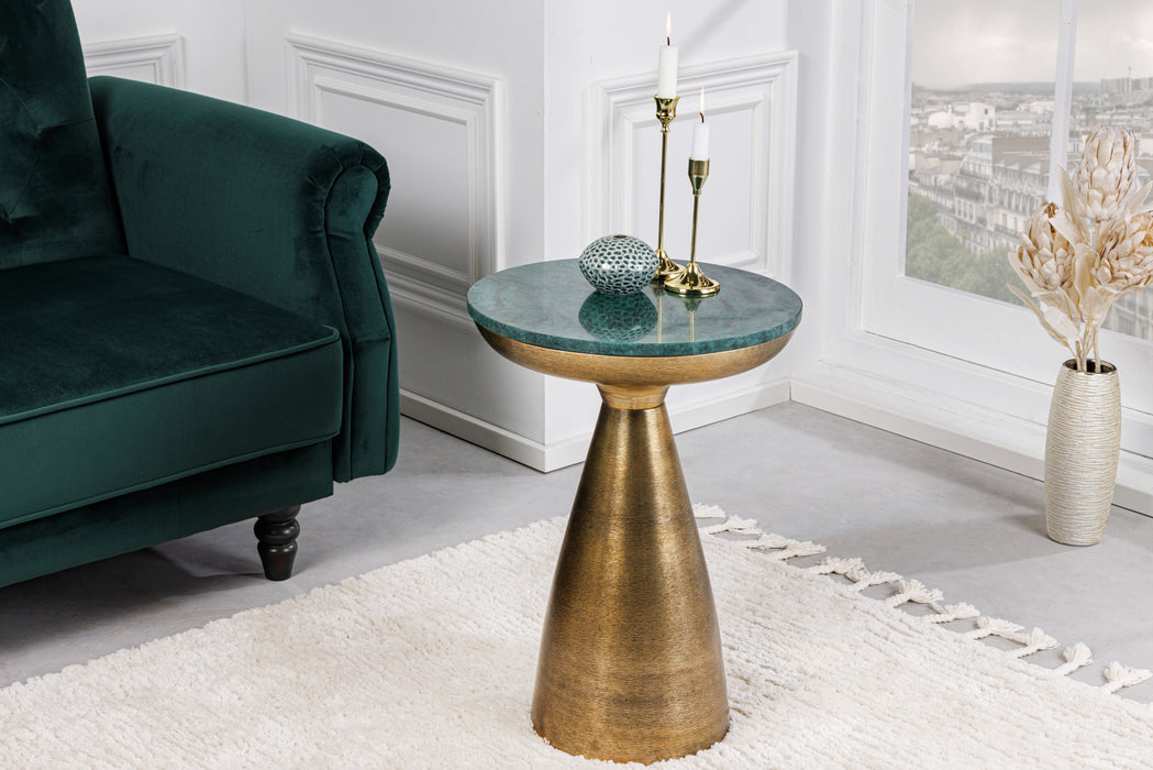 Beistelltisch Jura 30cm Marmor gold grün