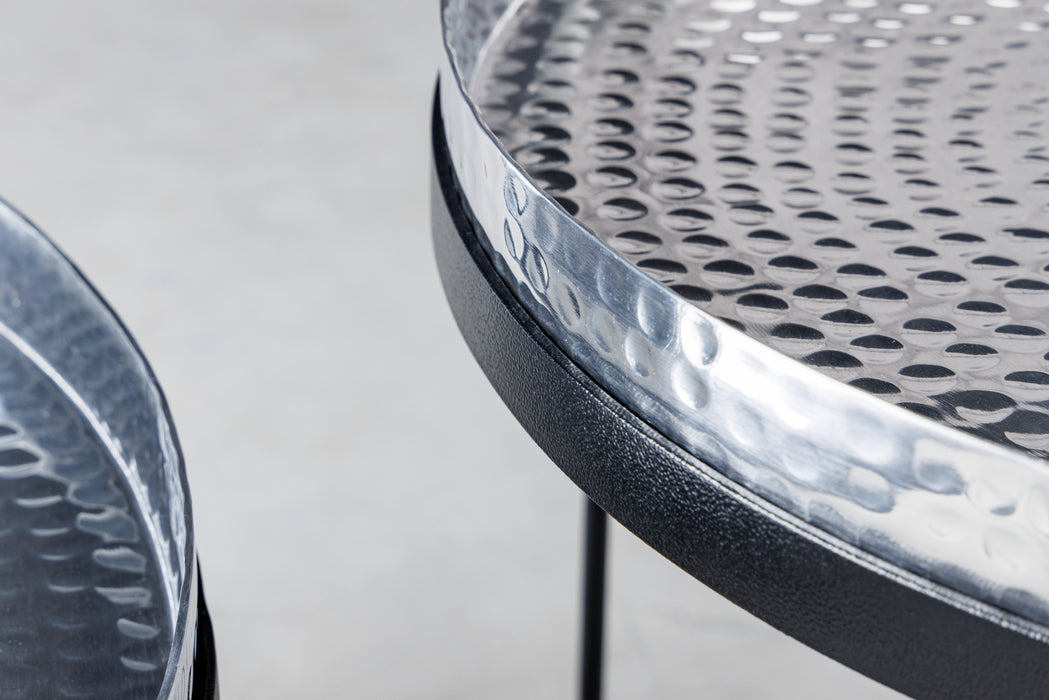 Couchtisch Jura 2er Set silber Tablett