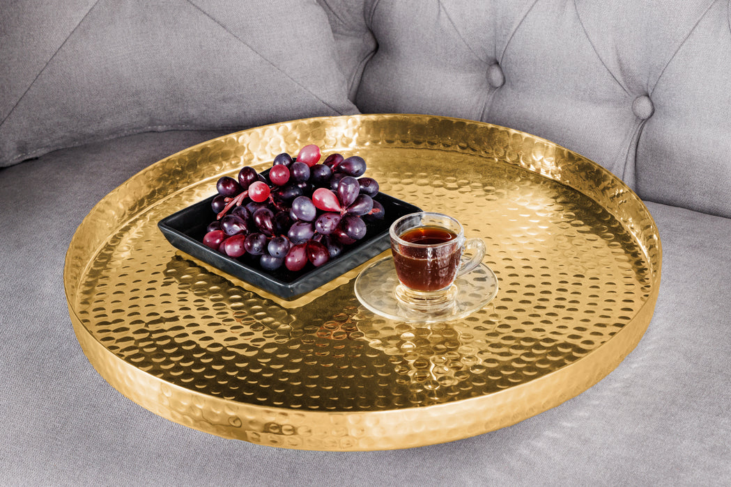 Couchtisch Jura 2er Set gold Tablett