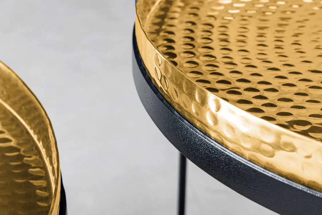 Couchtisch Jura 2er Set gold Tablett