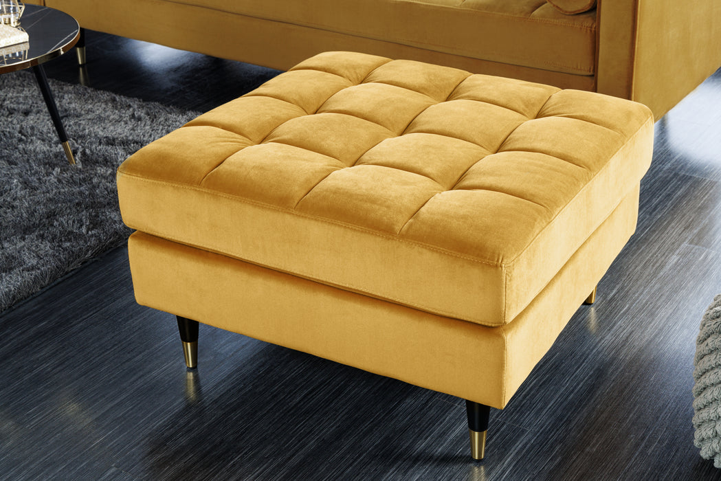 Hocker Plush Velvet 80cm senfgelb Samt