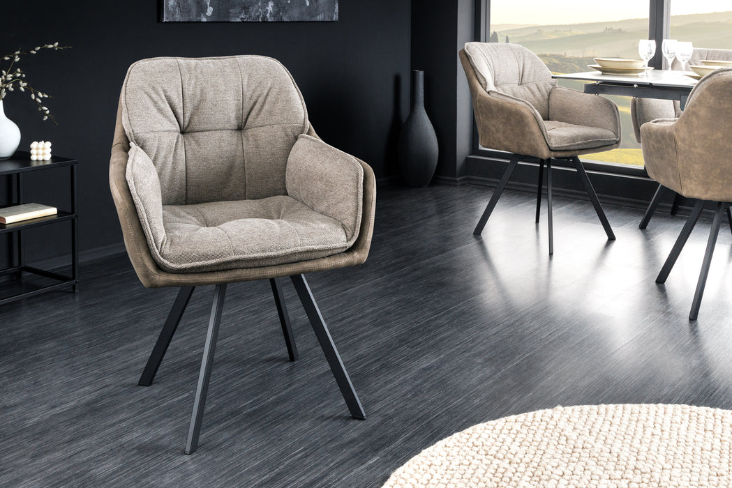 Stuhl Recliner Vintage taupe mit Armlehne